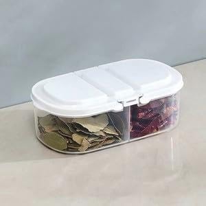 ya 14 9.20 baidi Double Compartment With Lid Food Dried Fruit Sealing Jar Multifunctional Kitc-wq-2