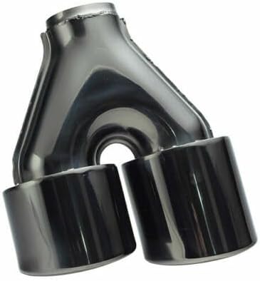 ya 6 8.14 2PCS Universal 2.5'' ID 4'' OD Tips End Dual Tip Double Wall Tips BLK
