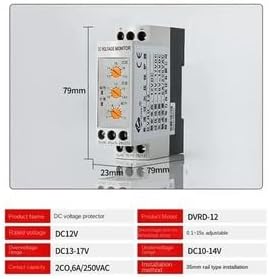ya 28 10.13 baidi DVRD - 12/24/48 DC Voltage Sensitive Monitor Relay Under & Over Voltage Relay-8