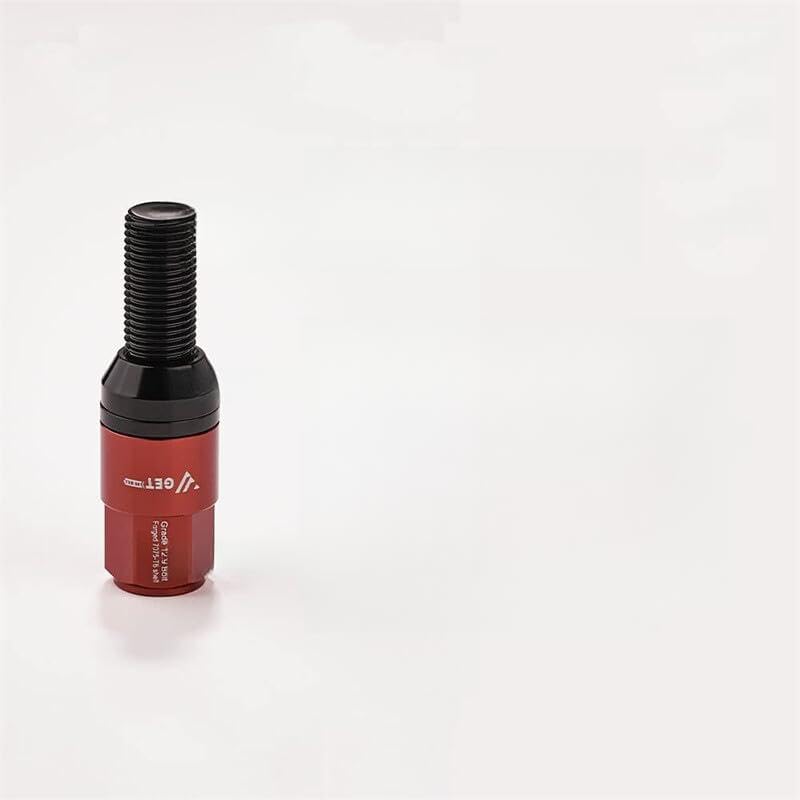 ya 5 8.10 M12x1.25 Wheel Lug Bolts 20pcs Cone for SEAT Studs 28mm Shank for Jeep for Chrysler Red