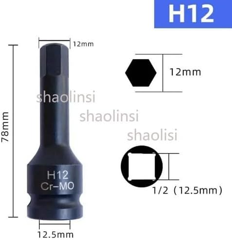 ya 14 9.20 baidi 1/2 Inch Impact Hex Socket Bit 78mm Long H4-H14 Allen Key Wrench Head 1PC-1