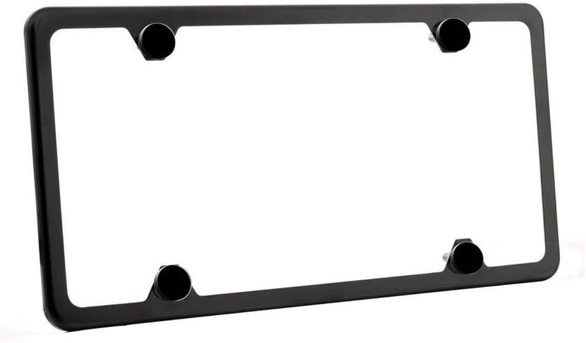 ya 9 10.24 Car License Plate Frame Cover Hood Rear Wide Bottom Matte Black for