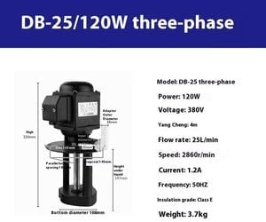 ya 28 10.13 baidi DOB-25 220V Machine Coolant Pump Cooling Water Pump 120W 2860r/min 25L/min-6