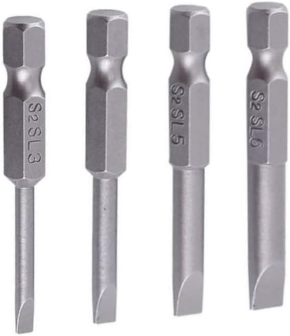 ya 26 10.21 baidi 4Pcs 50mm Slotted Screwdriver Bit m-6mm Magnetic Flat Head 1/4in Hex Shank