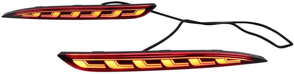 ya 4 8.10 Pair of 2 LED Rear Bumper Lights Smoked Black Fits 2020-22 for Tesla Model Y