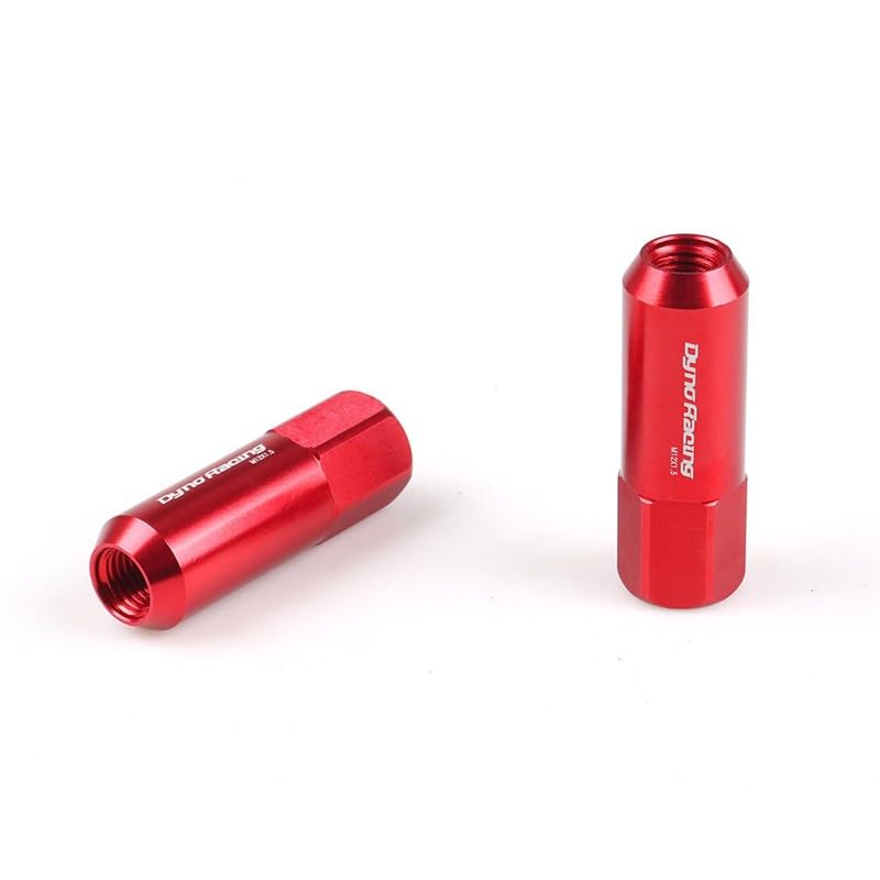ya 10 9.16 baidi 20Pcs M12X1.5 60MM Extended Tuner Racing Wheel Lug Nuts Forged Aluminum Red