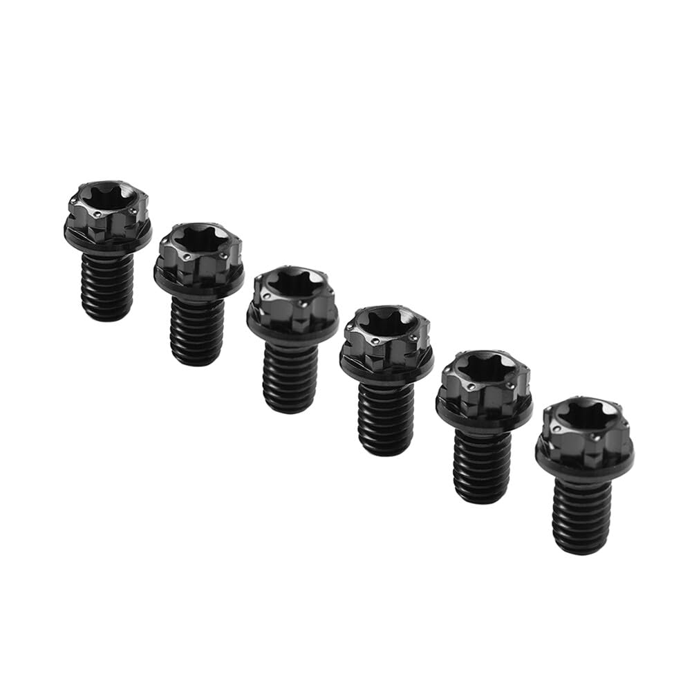 ya 9 10.24 6pcs Bolts Torx Head Flange Screws M6x35mm for Motorcycle Bicycle Black
