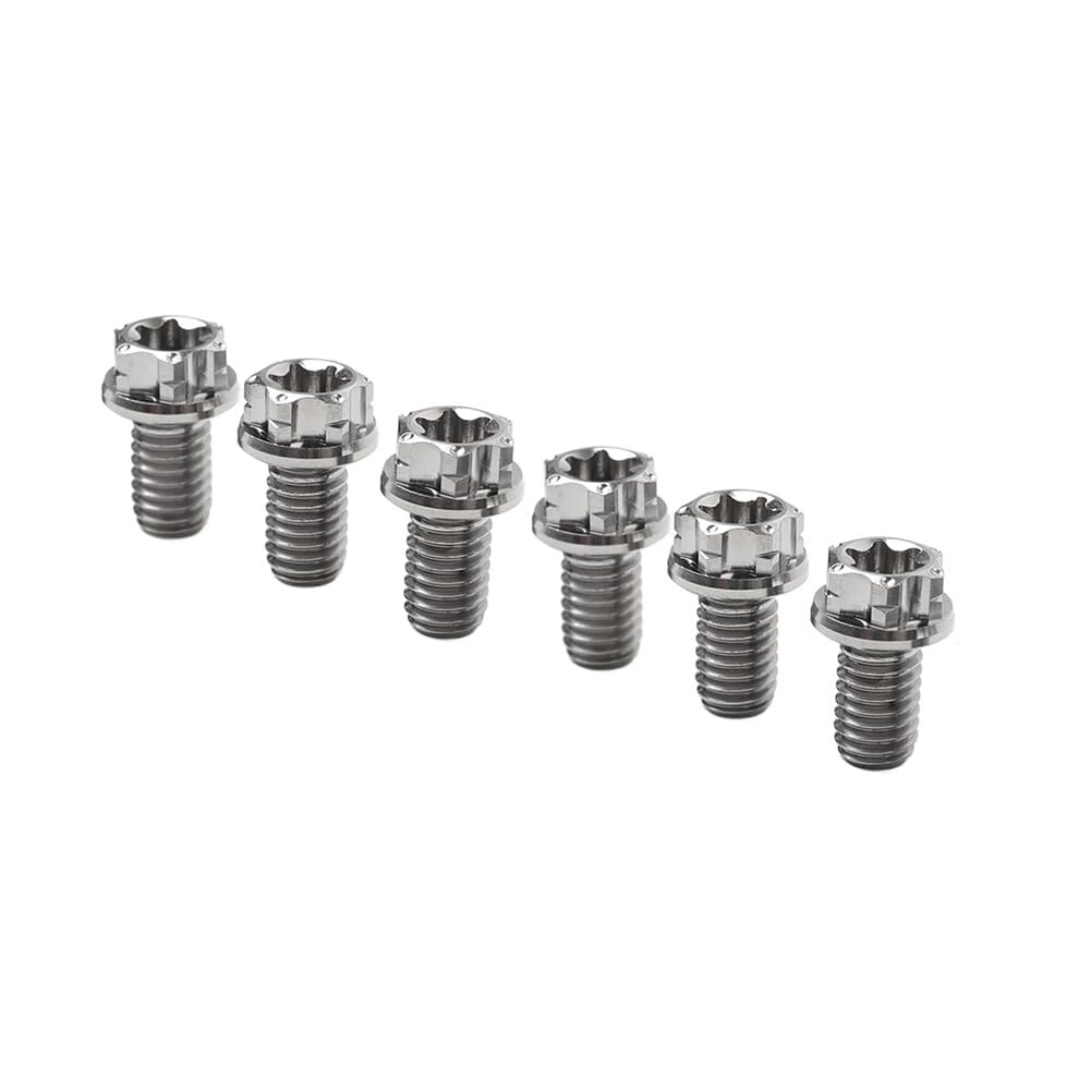 ya 9 10.24 6pcs Bolts Torx Head Flange Screws M6x15mm for Motorcycle Bike Silver