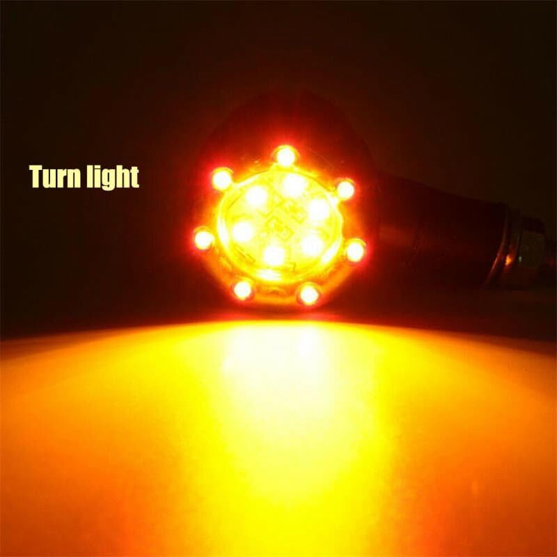 ya 10 9.16 zhengce 2x Motorcycle LED Bullet Turn Signals Brake Running Tail Light For Racer Bo