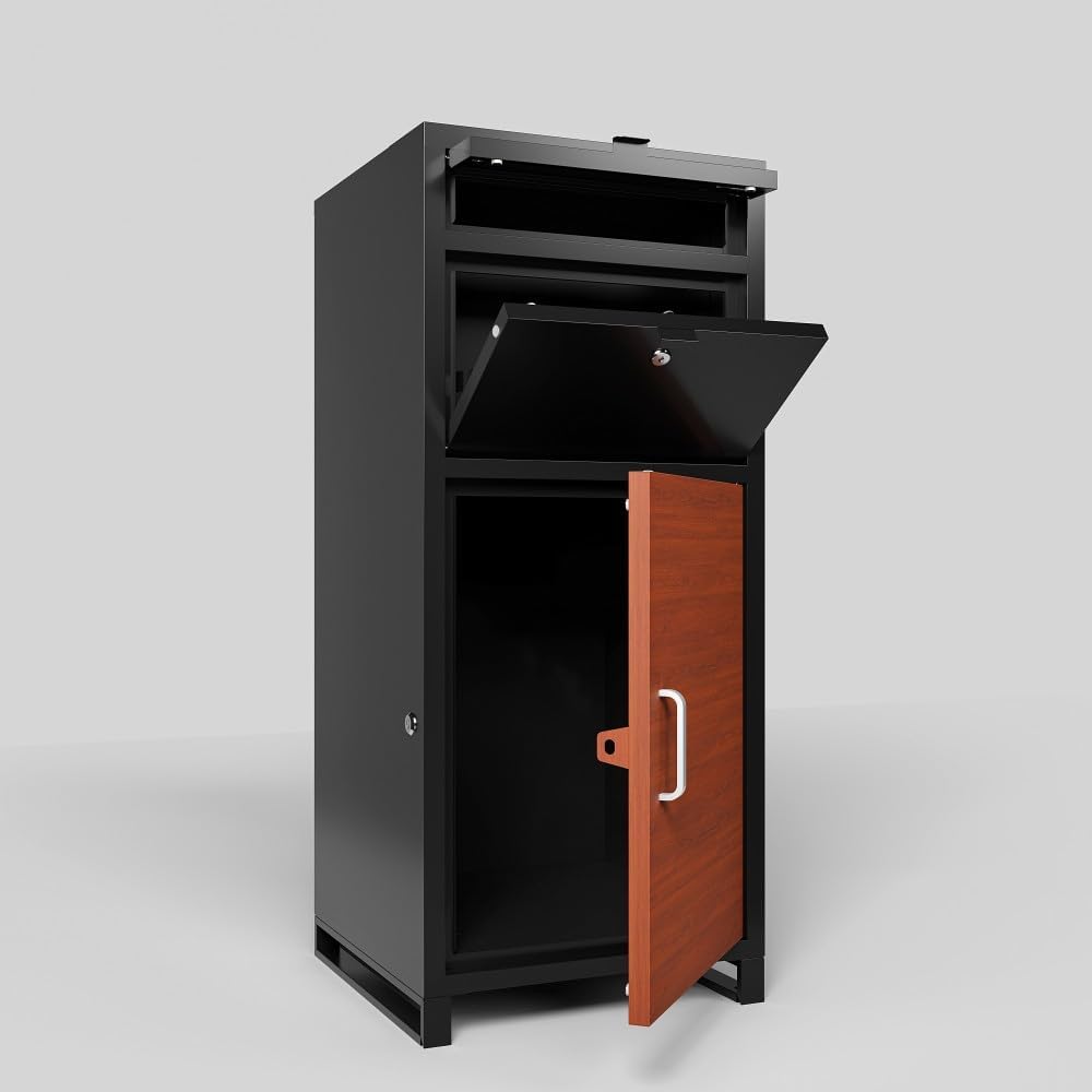 ya 28 10.13 baidi Parcel Box (Floor Standing),Mechanical Lock,Burglar Resistant Black