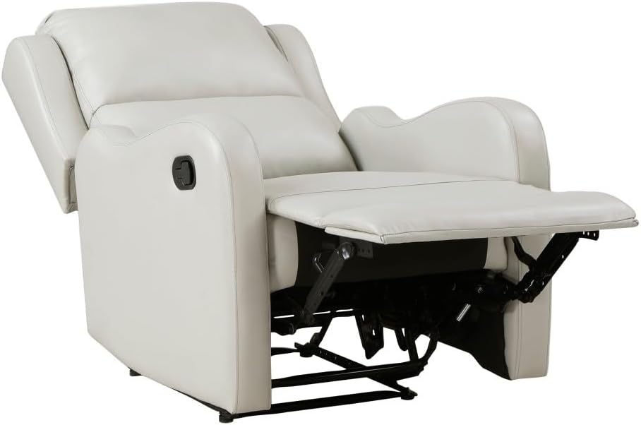 ya 28 10.13 baidi For Living Room 1pc Taupe Reclining - Faux Leather Upholstery, Solid Wood