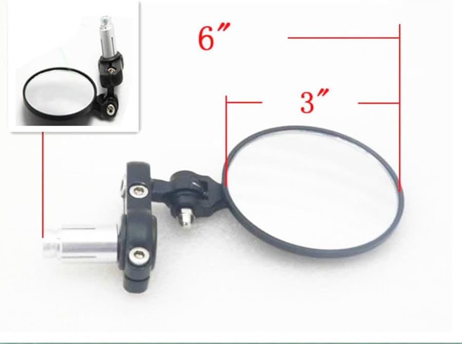 ya 2 8.15 3 Round Black 7/8 Folding Handle Bar End Side Mirror Cafe Racer Bobber Custom