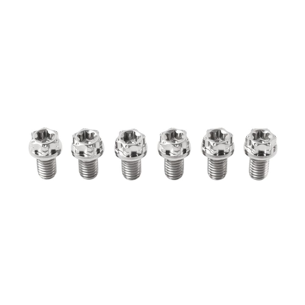 ya 9 10.24 6pcs Bolts Torx Head Flange Screws M6x10mm for Motorcycle Bike Silver