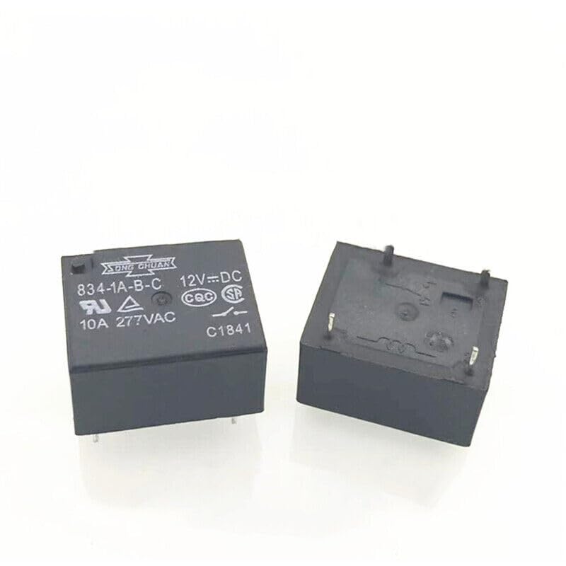 ya 16 10.20 baidi 1pc Song Chuan 834-1A-B-C 12VDC Power Relay 4Pin 10A 277VAC #W7*-