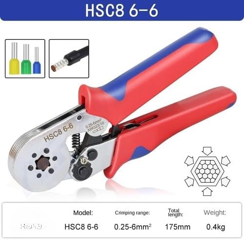ya 28 10.13 baidi HSC8 6-4 Hexago l Serrated Self-Adjusting Ratchet Wire Termi l Crimper Kit-29