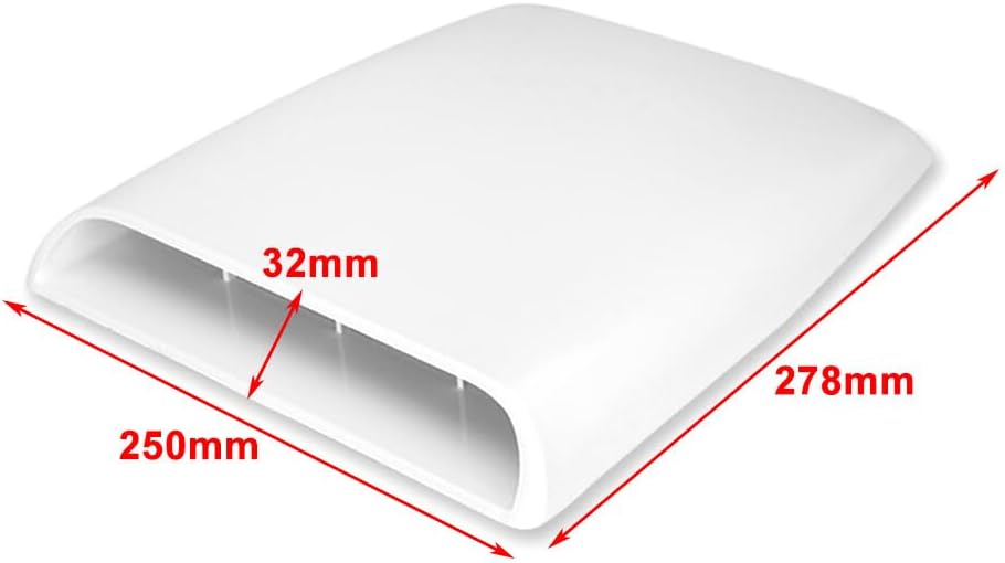 ya 4 8.14 Car SUV Decorative Air Flow Intake Scoop Bonnet Vent Cover Hood White Universal