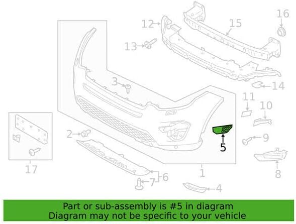 ya 4 8.24 baidi Right Grip Right Front Side Fog Lamp Cover Decoration Fits LR Discovery Sport 2015-18