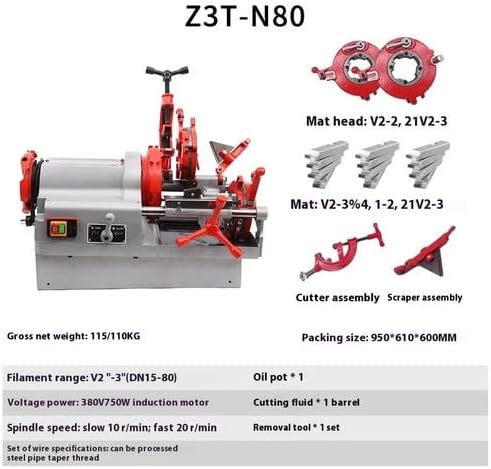 ya 28 10.13 baidi Electric Pipe Cutting and Sleeving Machine Pipe Round Steel Wire Turning Machine-5