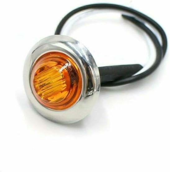ya 14 9.20 zhengce 100X Amber 3/4 Round Side 3 LED Marker Trailer Bullet Chrome Stainless Lam-1