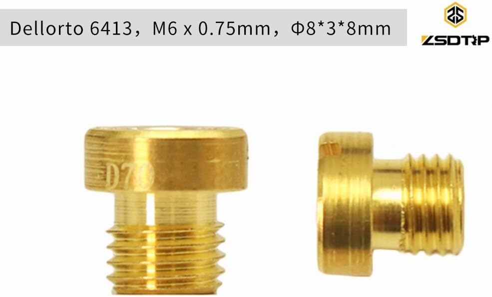 ya 2 8.15 10Pcs Carburetor Main Jets Dellorto 6413 M6x0.75mm 66-155 For FRDA PHBH PHBE