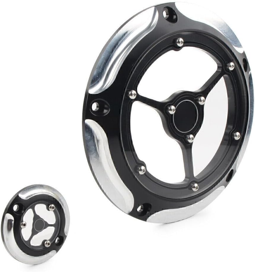 ya 4 8.14 Black Clarity Derby Cover Timing Cover Fit for Harley FLH/T 2016-up FLHTCUL Aluminum
