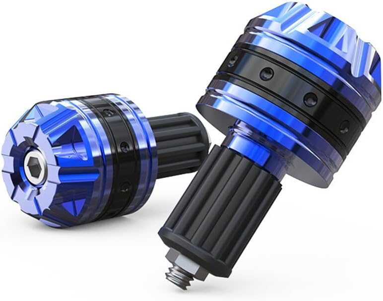 ya 6 8.14 Blue Pair Motorcycle Scooter Handle Handlebar Grips Bar End Cap Plugs Slider
