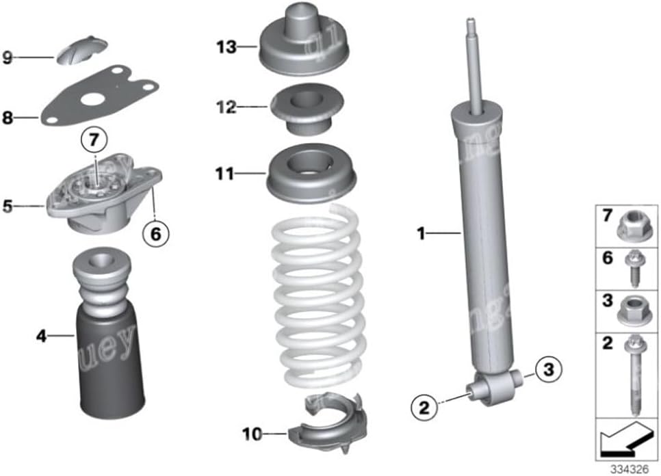 ya 8 8.24 baidi 2 for BMW 328i 428i 435i X1 X2 for Mini Cooper Rear Support Strut Mount 33506791706