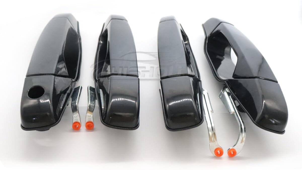 ya 2 8.15 Black Front and Rear 4 Door Handles for Chevrolet for GMC Tahoe Yukon Sierra 07-14