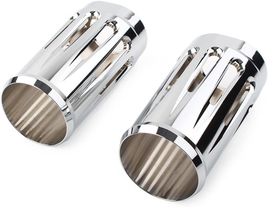 ya 28 10.13 zhengce Chrome Fork Boot Slider Cover Cow Bell Fit for Harley Touring Glide Trike86