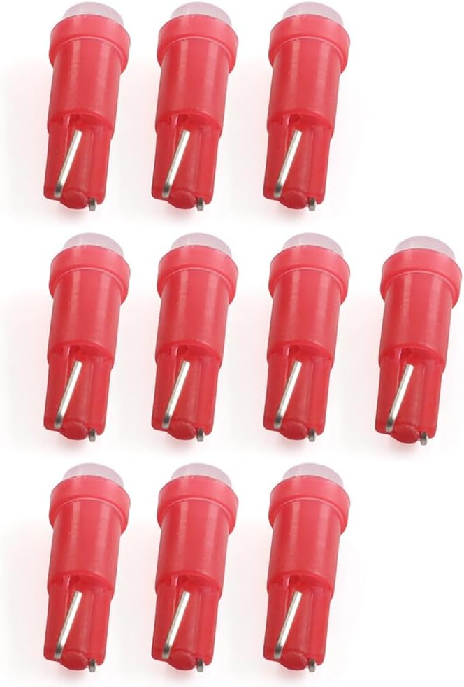 ya 2 8.15 Instrument Bulb Indicator T5 1 SMD Light Dashboard Gauge Wedge Bulbs red