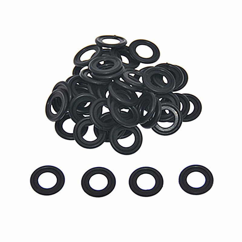 ya 5 8.10 50Pcs Oil Drain Plug Gasket Seal Rubber Black 3536966 for Saturn Chevy GM