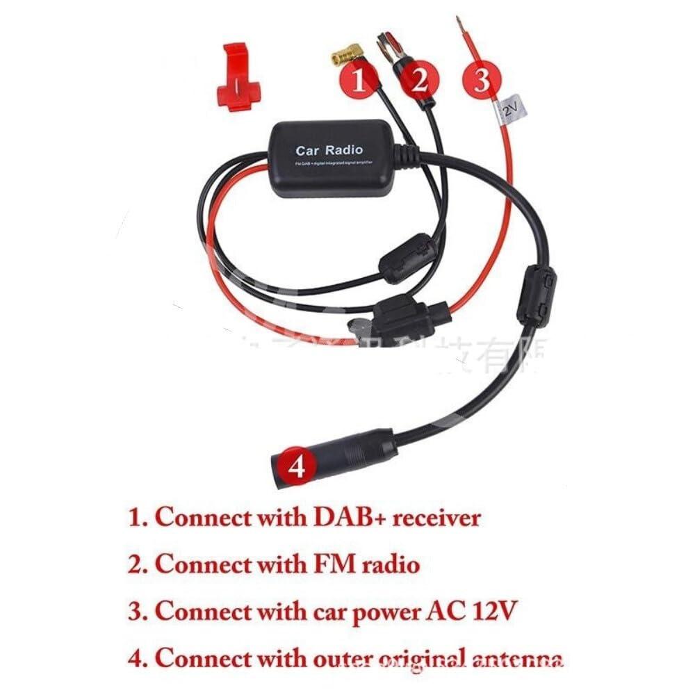 ya 6 8.24 baidi DAB+ FM AM Car Stereo Antenna Aerial Splitter Cable Digital Radio Signal Booster