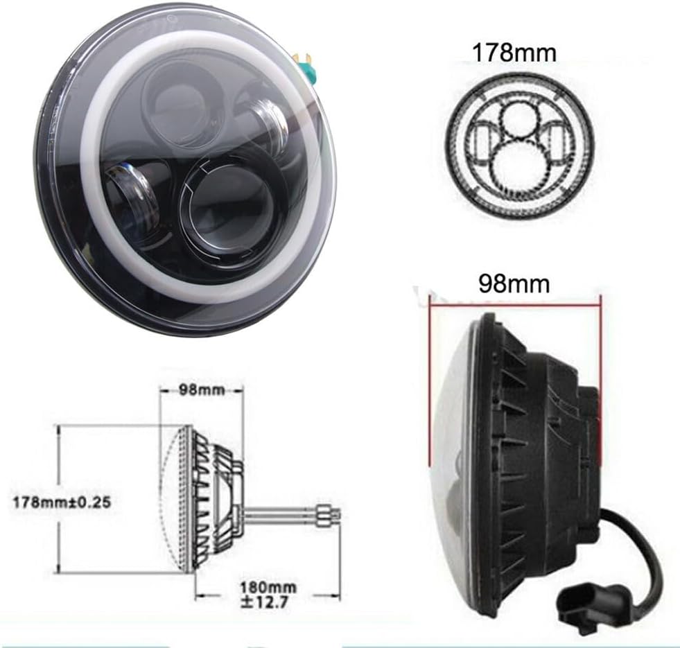 ya 7 8.24 baidi Motorcycle 7 inch Projector Headlight Halo Angle Eyes For Harley Davidson