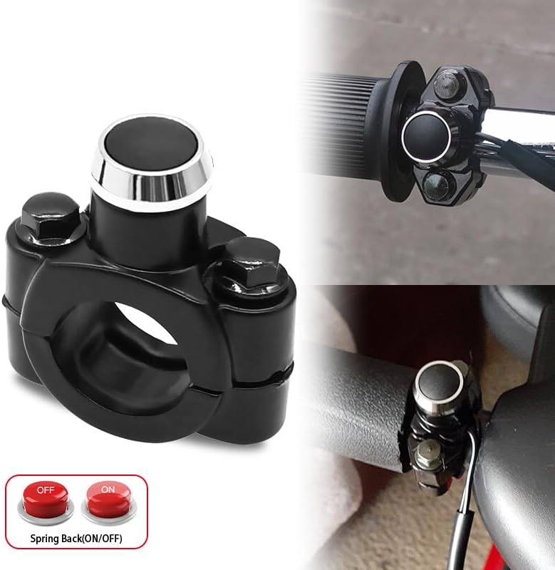 ya 4 8.24 baidi 7/8 Aluminum Motorcycle ATV Horn Switch Momentary Button Electric Power Start
