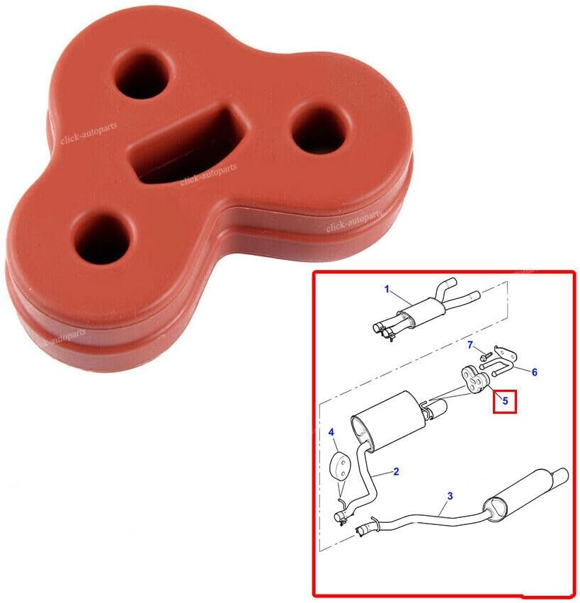 ya 4 8.24 baidi for Jaguar XJ 2010-2018 / XJR 2014-2017 / XJR575 2018 Rear Muffler Insulator Red