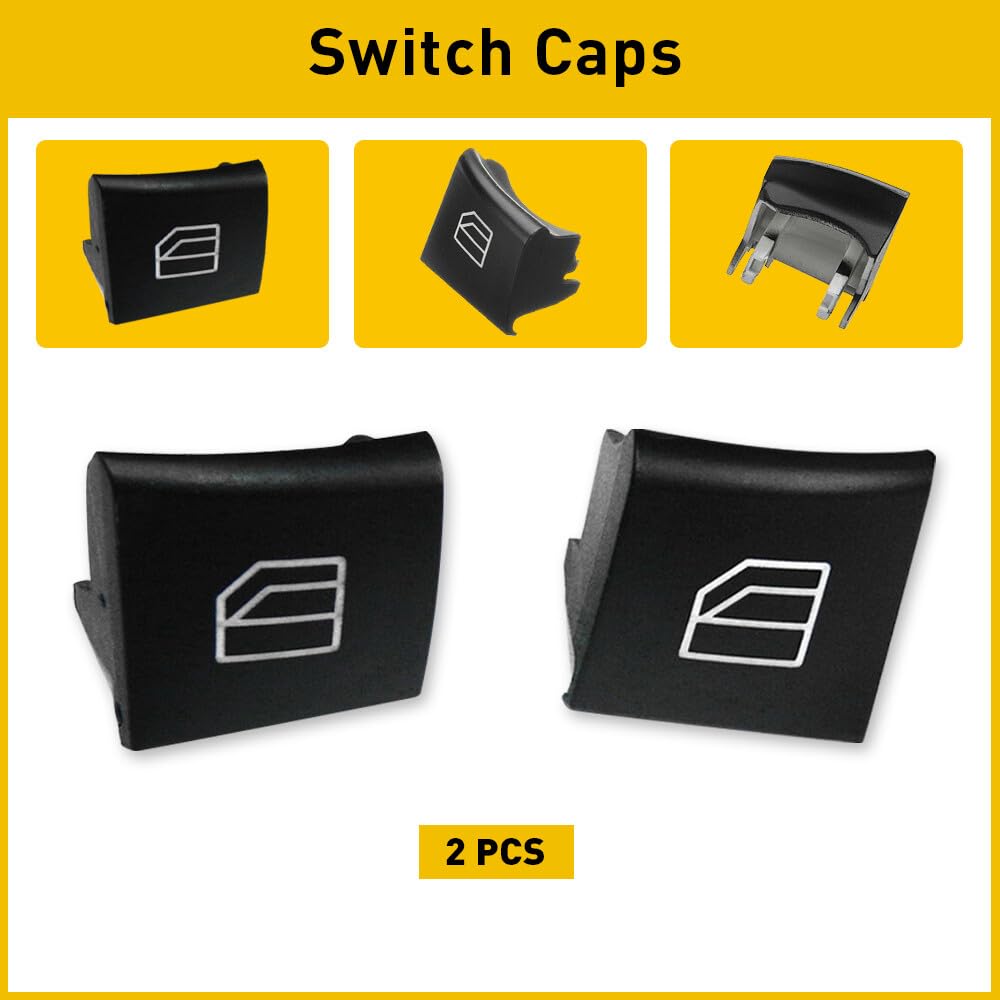 ya 5 8.10 2Pcs Driver Window Switch Repair Button Cap for Mercedes ML GL R W164 W251 X164