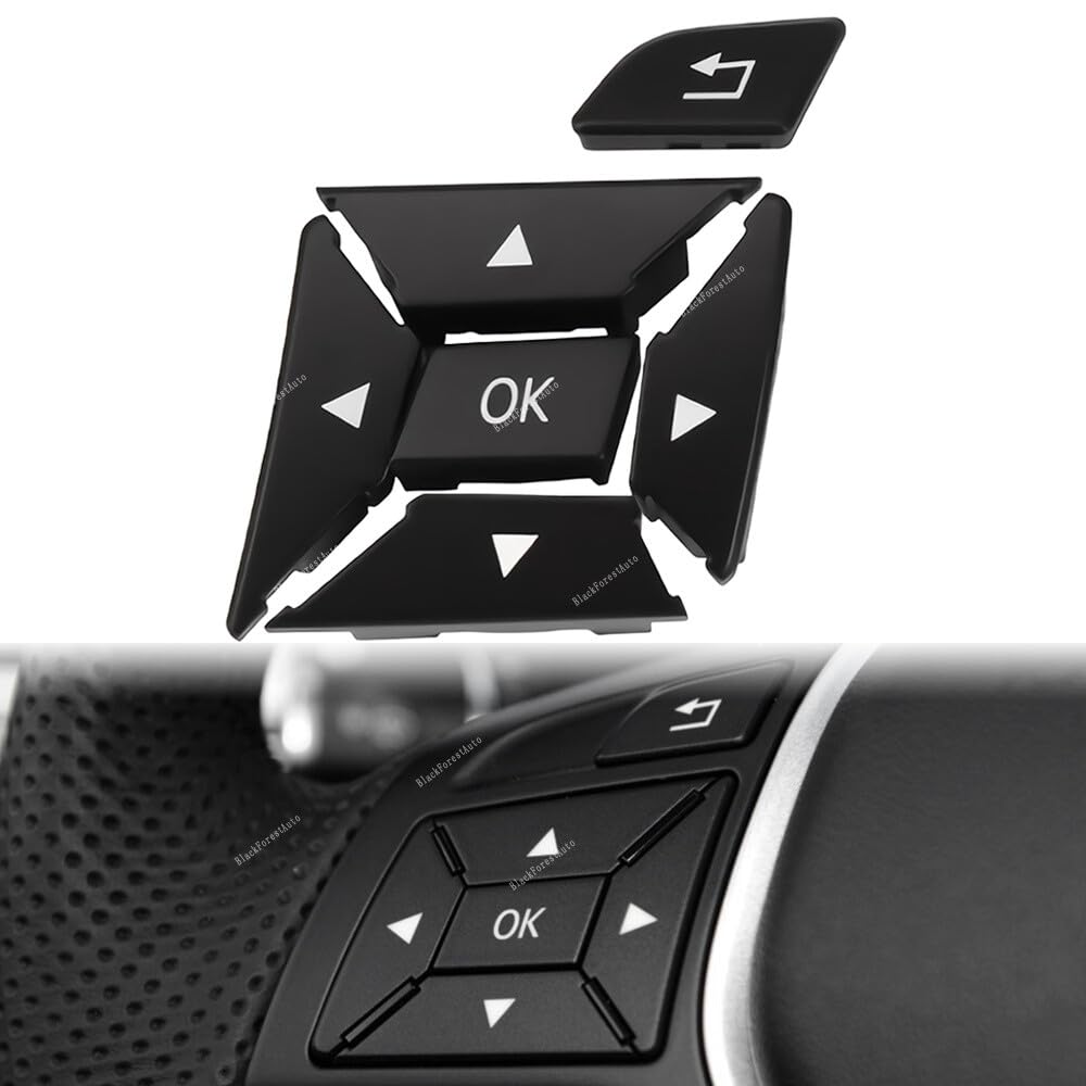 ya 13 9.15 baidi for Mercedes C Class Black Left Steering Wheel Control Menu Switch Button Cover