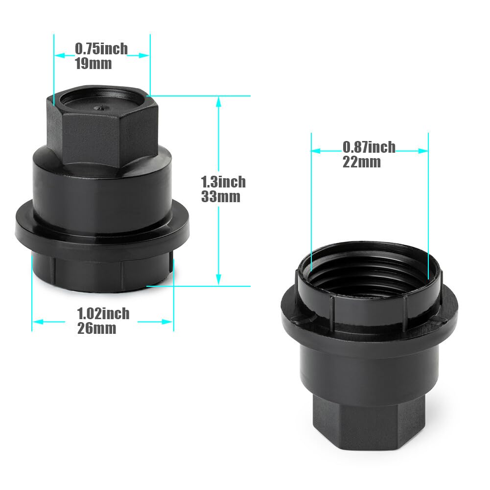 ya 5 8.10 20X Lug Nut Covers Black for Chevrolet S10 Pickup Blazer for GMC Jimmy Sonoma