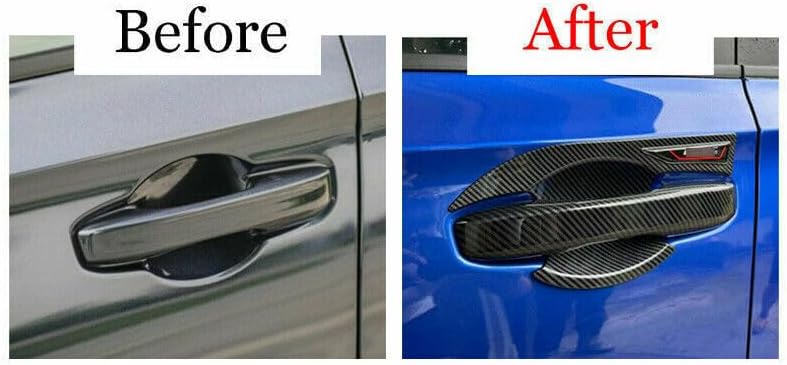 ya 5 8.10 for Honda for Civic 11th 2022-2023 Door Handle+Bowl Cover Trims Carbon Fiber Color