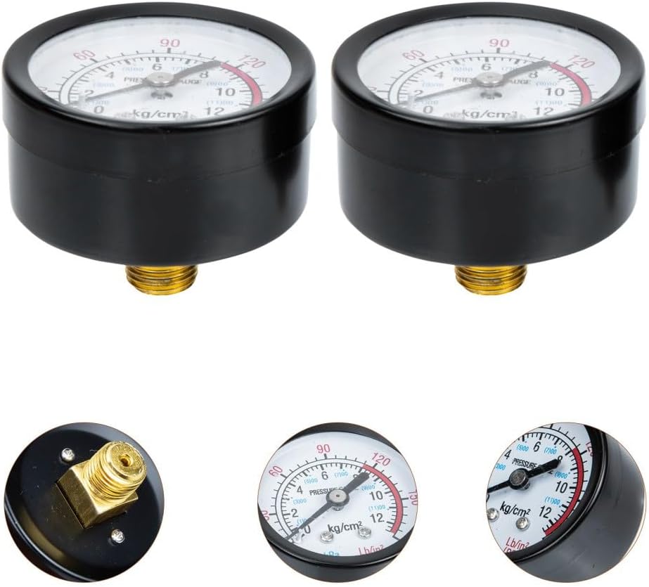 ya 4 8.24 baidi 2 Pcs Pressure Gauge Accessories Air Compressor Liquid Filled Tank