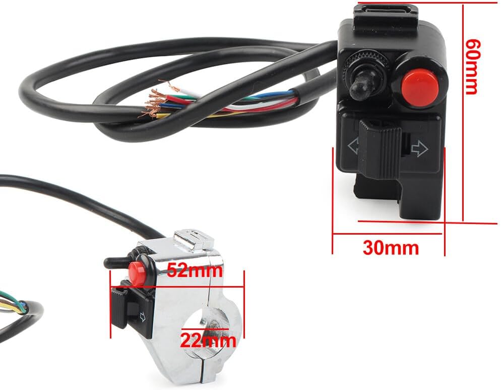 ya 4 8.14 Motorcycle Switch Handlebar Mount Button Horn Turn Signal Fog Light Headlight