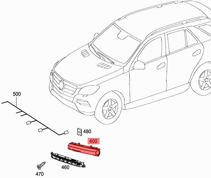 ya 4 8.24 baidi Left front daytime running light fog light suitable for 13-15 Mercedes W166 ML GL X204 GLK