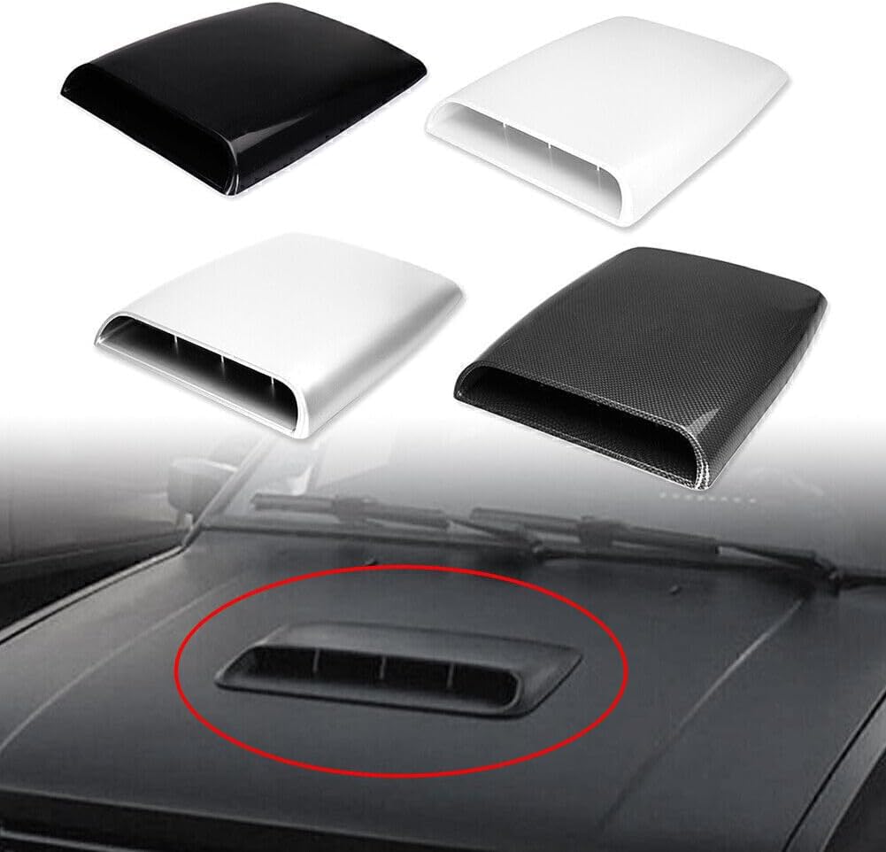 ya 4 8.14 Universal Carbon Car SUV Decorative Air Flow Intake Scoop Bonnet Vent Cover Hood