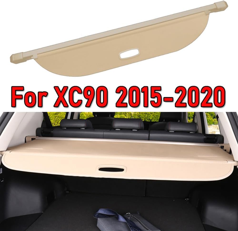 ya 2 8.15 Beige for Volvo XC90 15-21 Retractable Cargo Luggage Security Shade Shield Cover