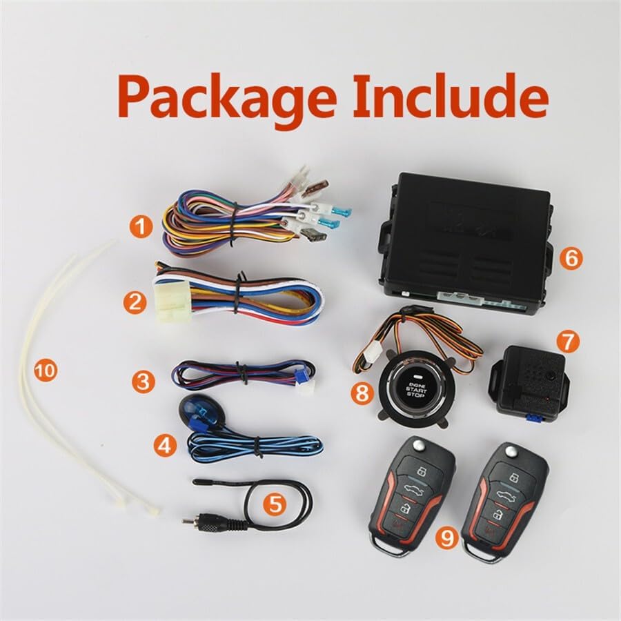 ya 8 8.24 baidi New Car Alarm System Remote Engine Start Push Start Stop Button Keyless Entry