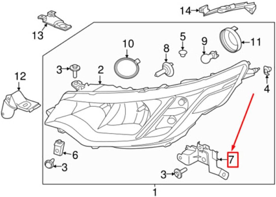 ya 9 10.24 for Land Rover Discovery 5 2015-22 Headlight Mounting Bracket LR086097 LR08