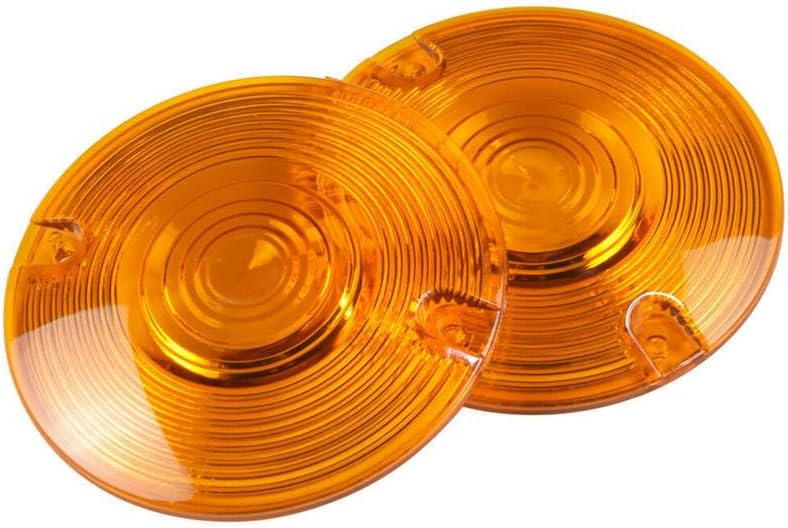 ya 4 8.8.2 2X Turn Signal Light Flat Lens Cover Yellow Fit for Harley Touring Electra Glide