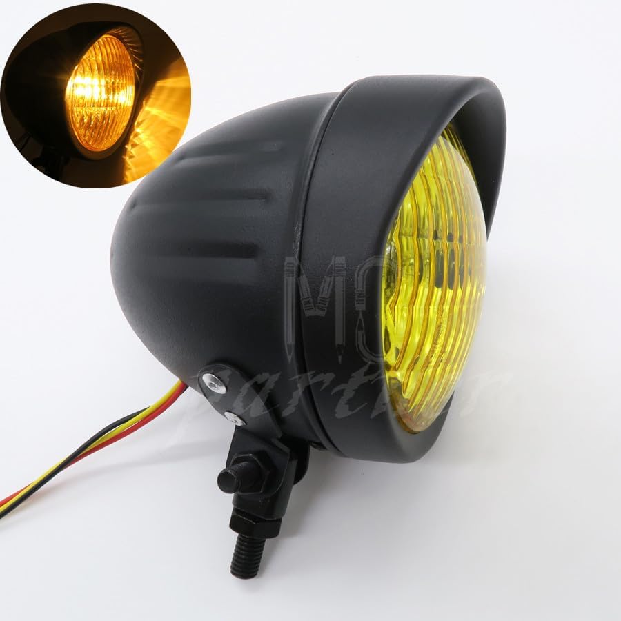 ya 6 8.24 baidi Black Retro Metal Front Headlight for Harley Cruiser Chopper Cafe Racer Bobber