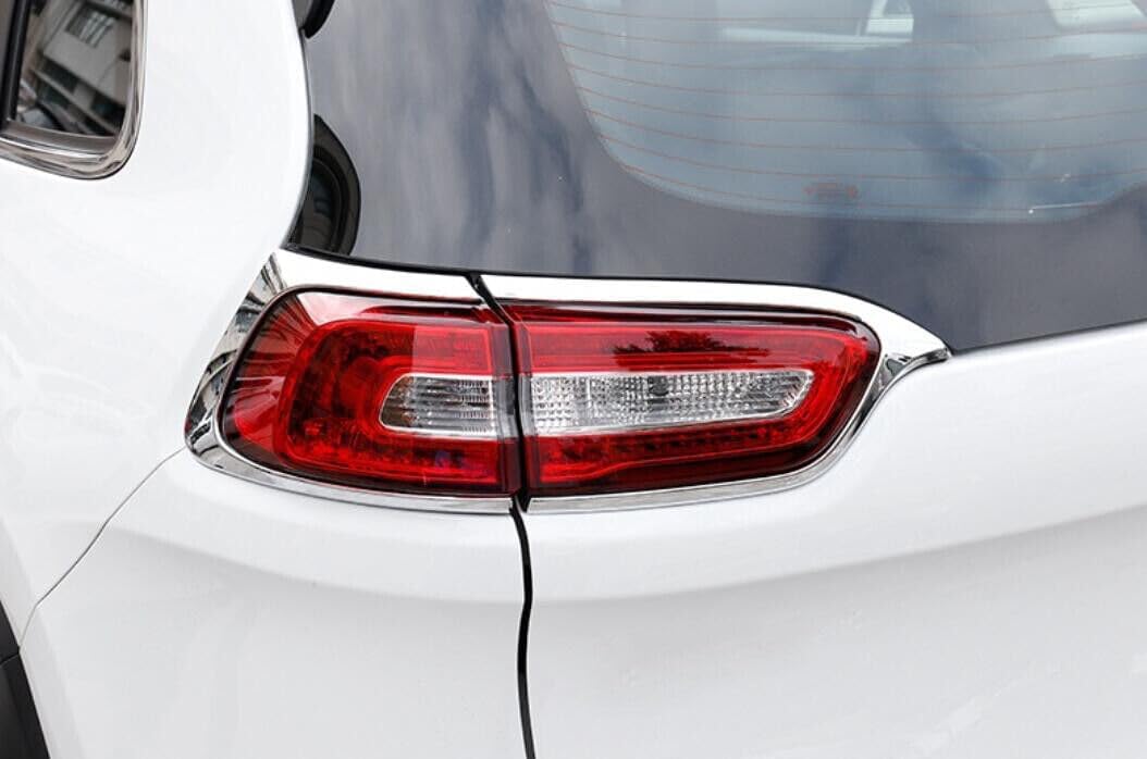 ya 14 9.20 zhengce Chrome Car Rear Tail Light Cover Trim Molding fit for Jeep Cherokee 2014-20-1