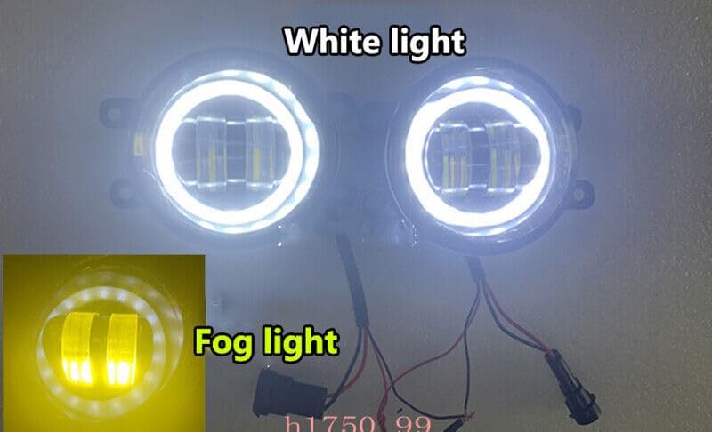 ya 4 8.14 Suitable for Toyota Prado LC150 FJ150 2010-2015 Car Front Bumper Fog Light Angel Eye Pair